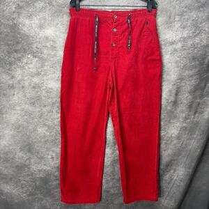 Polo Ralph Lauren Red Corduroy Lounge Pants Mens Size M Elastic Waist Drawstring